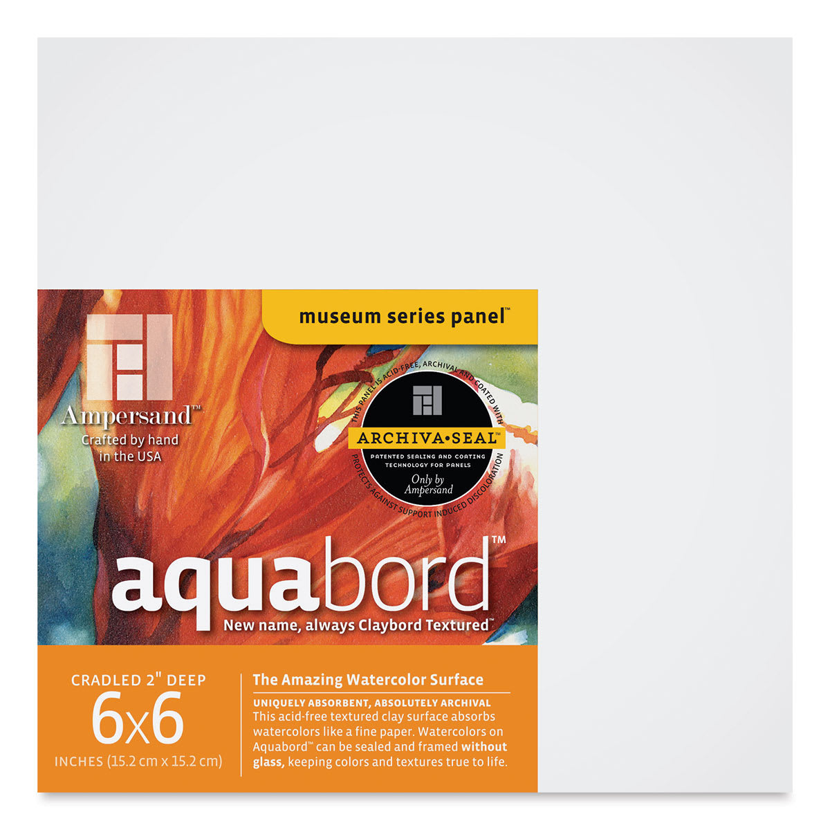 Ampersand Aquabord - 6" x 6" x 2", Deep Cradled