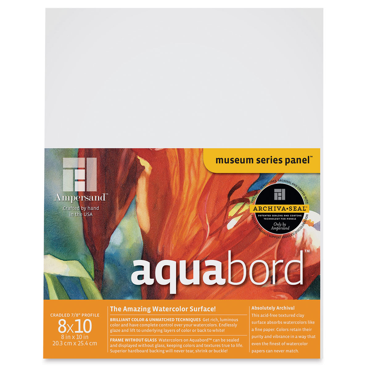 Ampersand Aquabord Panel - 8" x 10", 7/8" Cradled