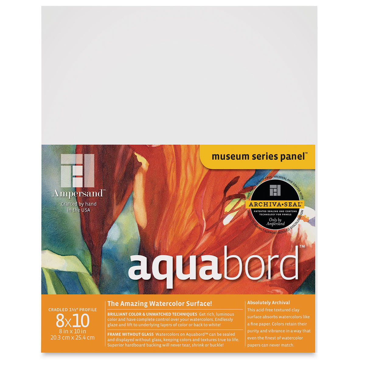 Ampersand Aquabord Panel - 8" x 10", 1-1/2" Cradled