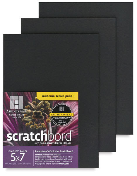 Ampersand Scratchbord - front view of 5 x 7 Package of 3  