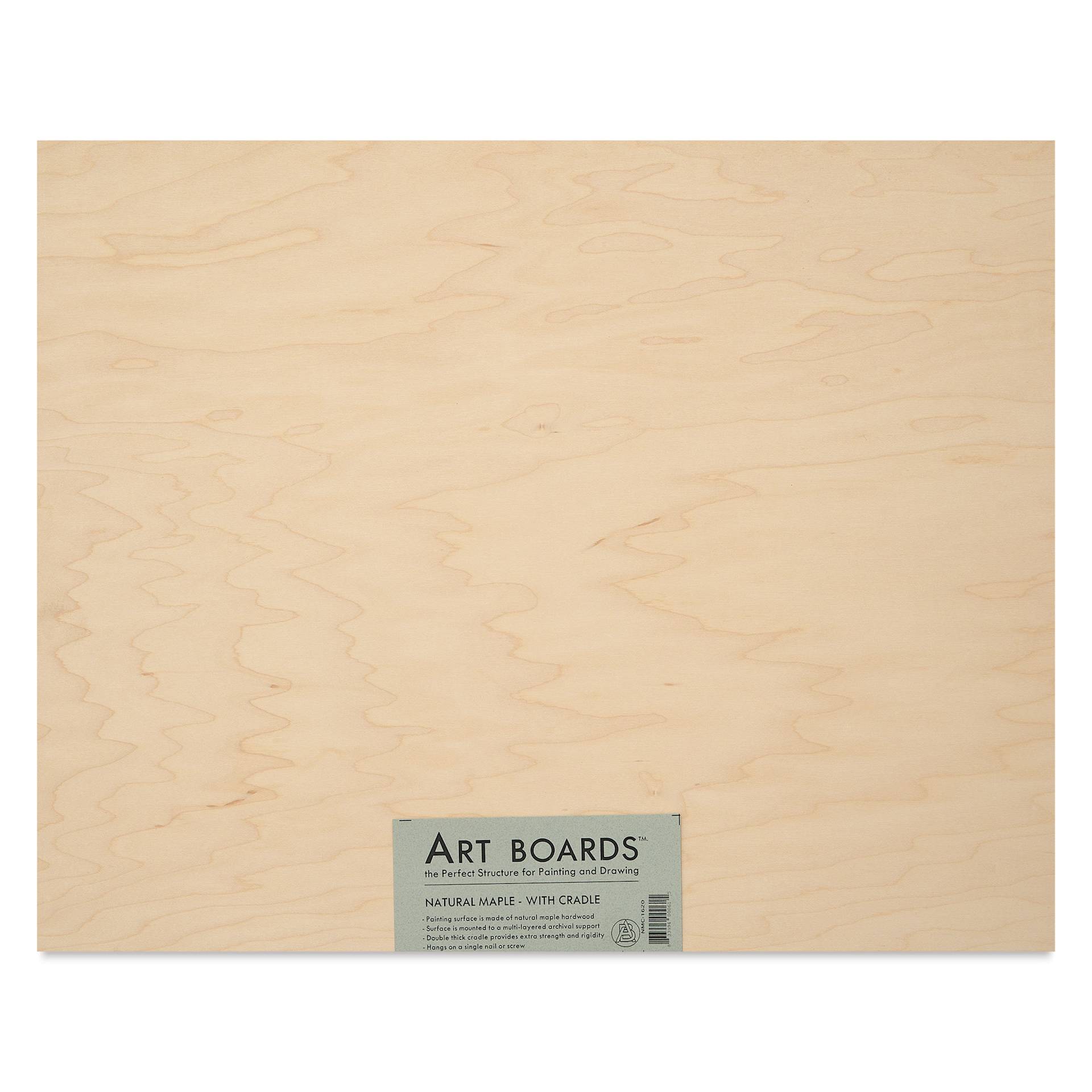 Art Boards Natural Maple Panel - 16" x 20", 1" Cradle - front in packaging