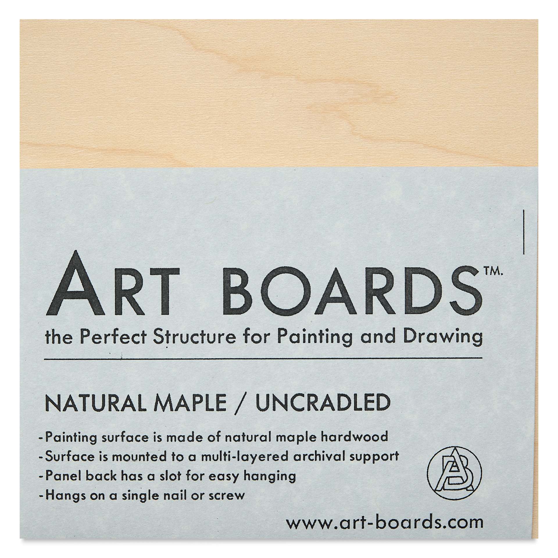 Art Boards Natural Maple Panel - 4" x 4", uncradle - front in package