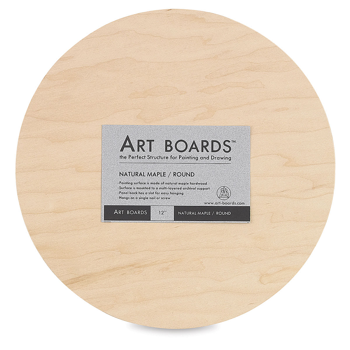 Art Boards Natural Maple Panel - 8" Round, Uncradled