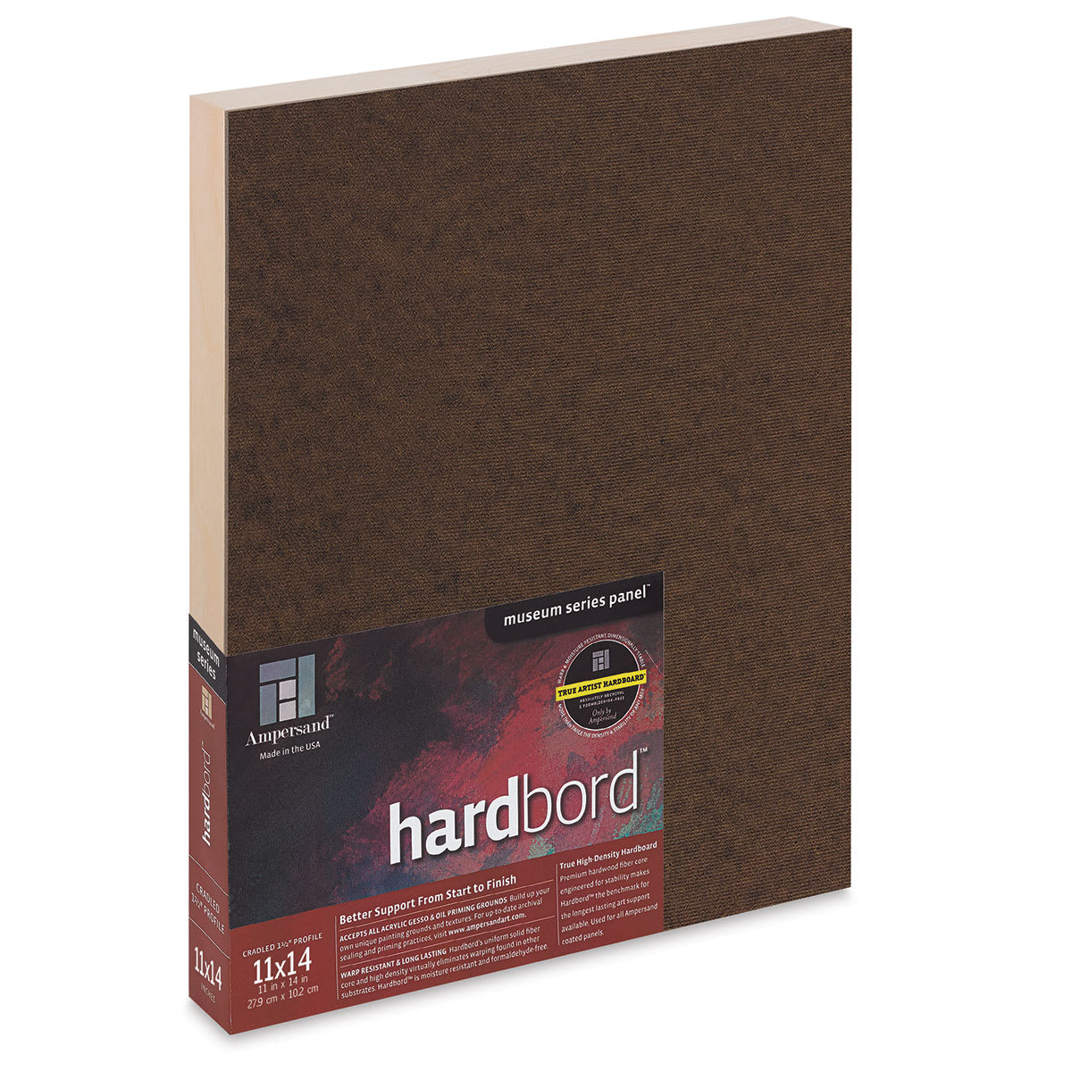 Ampersand Hardbord Panel - 11" x 14", 1-1/2" Cradled