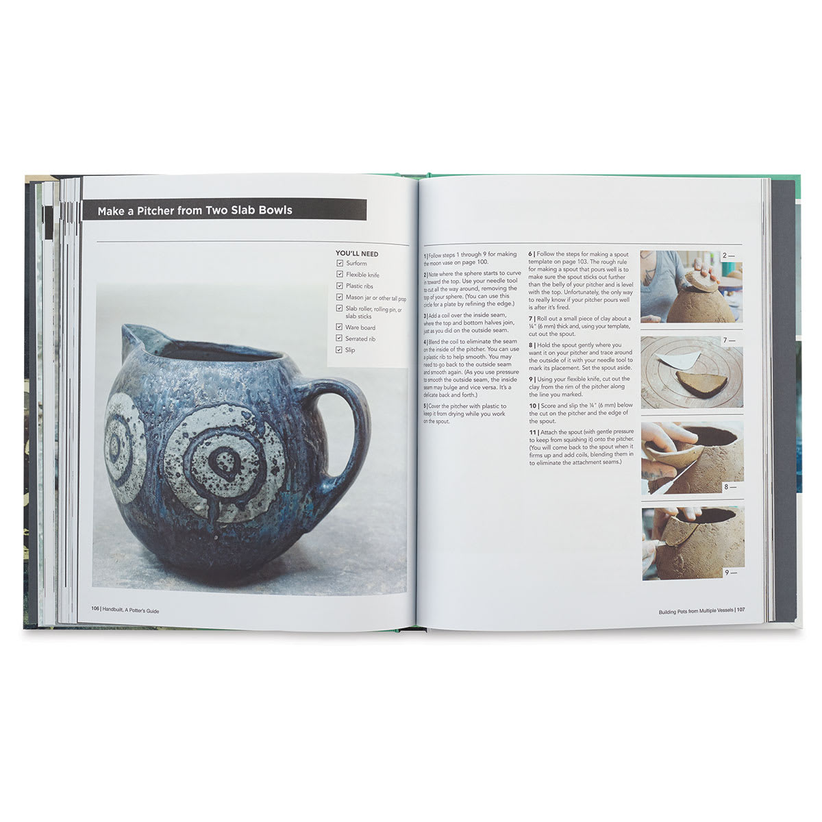 Handbuilt: A Potter's Guide - Spread on making a pitcher
