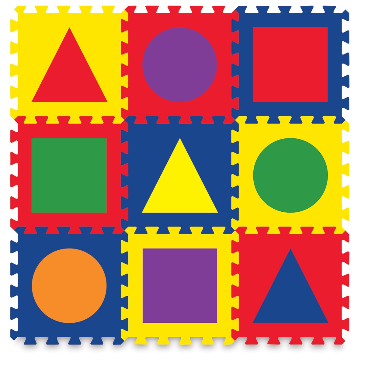WonderFoam Carpet Tiles - 9 Shape Tiles linked together
