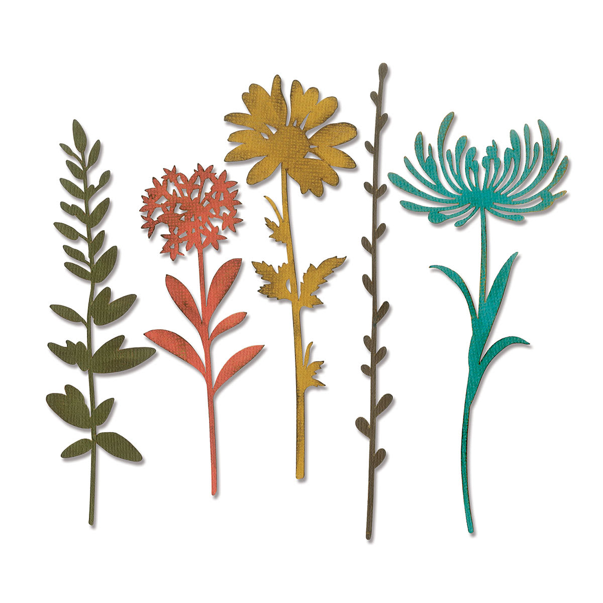 Sizzix Thinlits Dies - Items made with Set of 5 Wildflower Stem Dies
