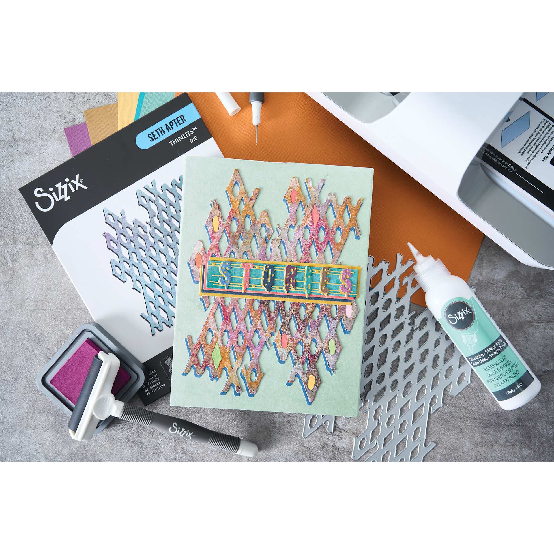 Sizzix Thinlits Dies - Diamond District by Seth Apter showing completed project
