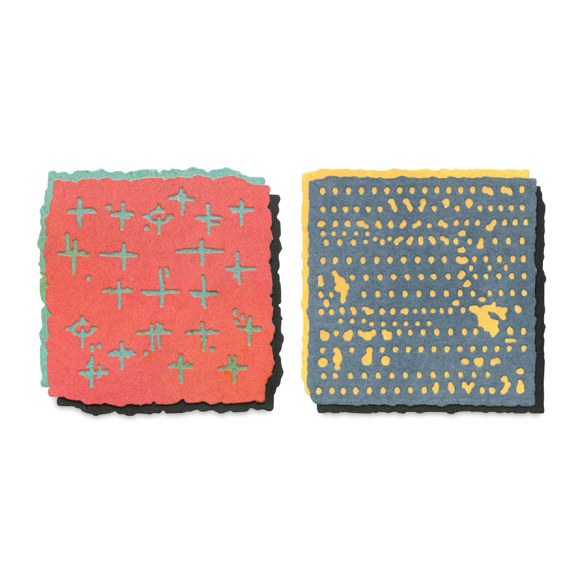 Sizzix Thinlits Dies - Set of 4, Paper Cutz #2 by Seth Apter showing completed designs