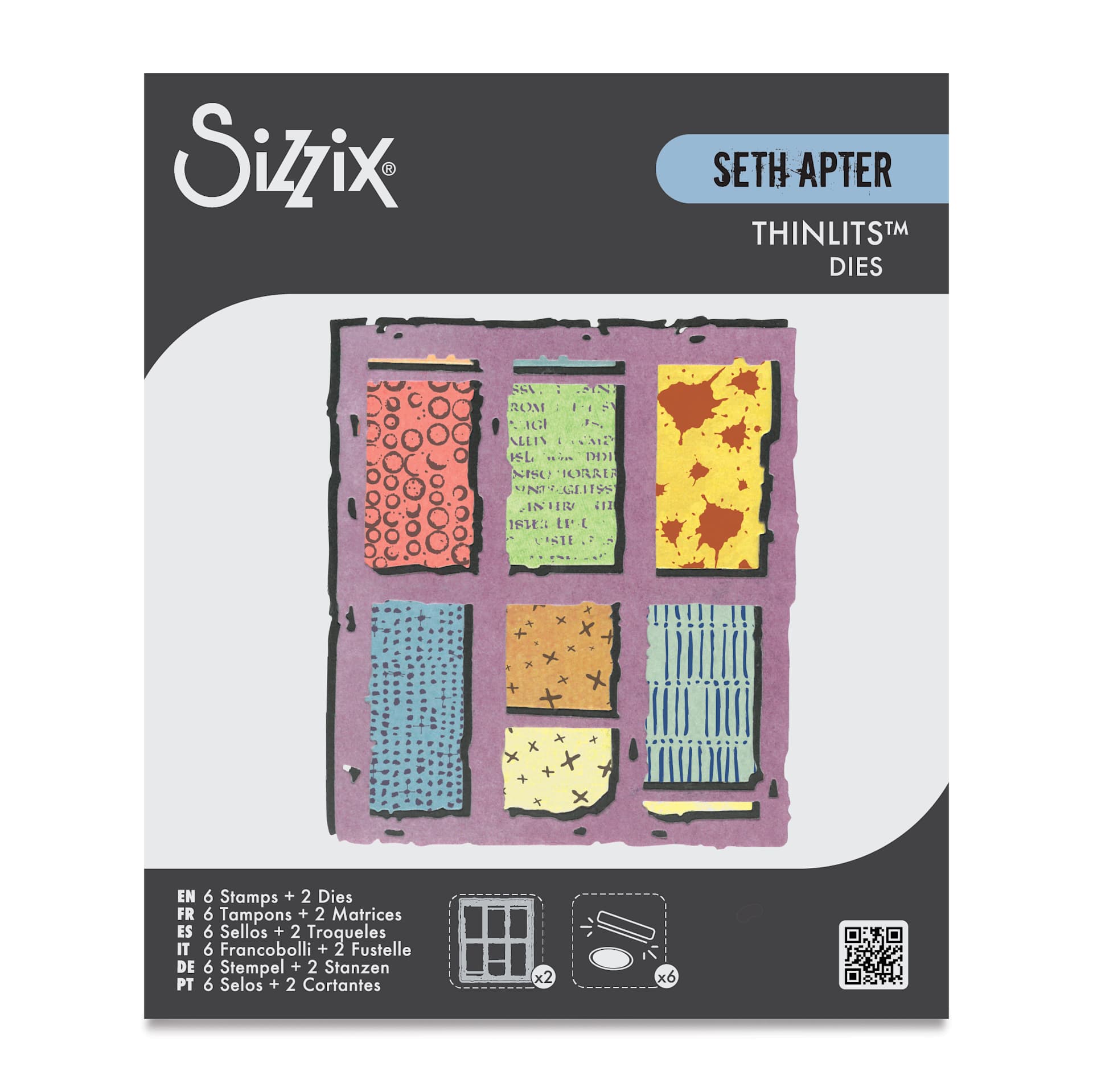 Sizzix Thinlits Dies - Set of 8, Viewfinder by Seth Apter front of packaging