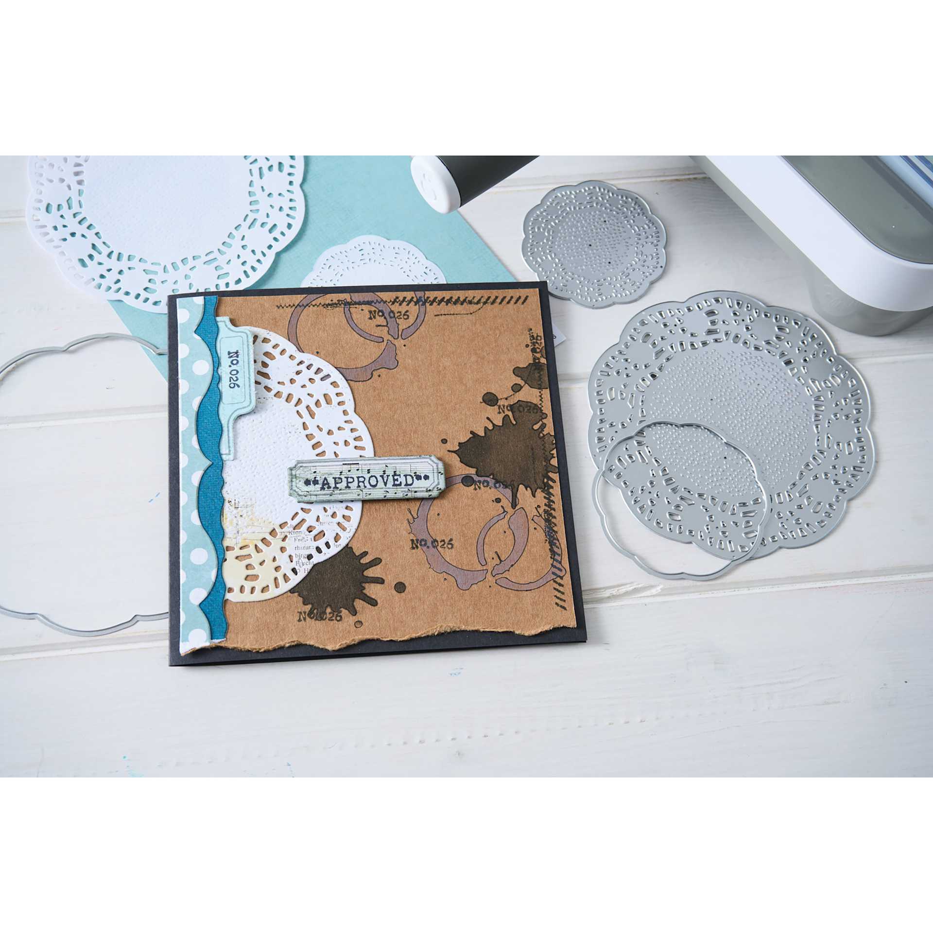Sizzix Thinlits Dies - Set of 4, Daily Duo by Seth Apter shoiwng completed project