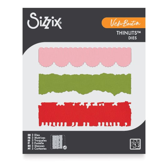Sizzix Thinlits Dies - Set of 3, Double Edgers by Vicki Boutin front of packaging
