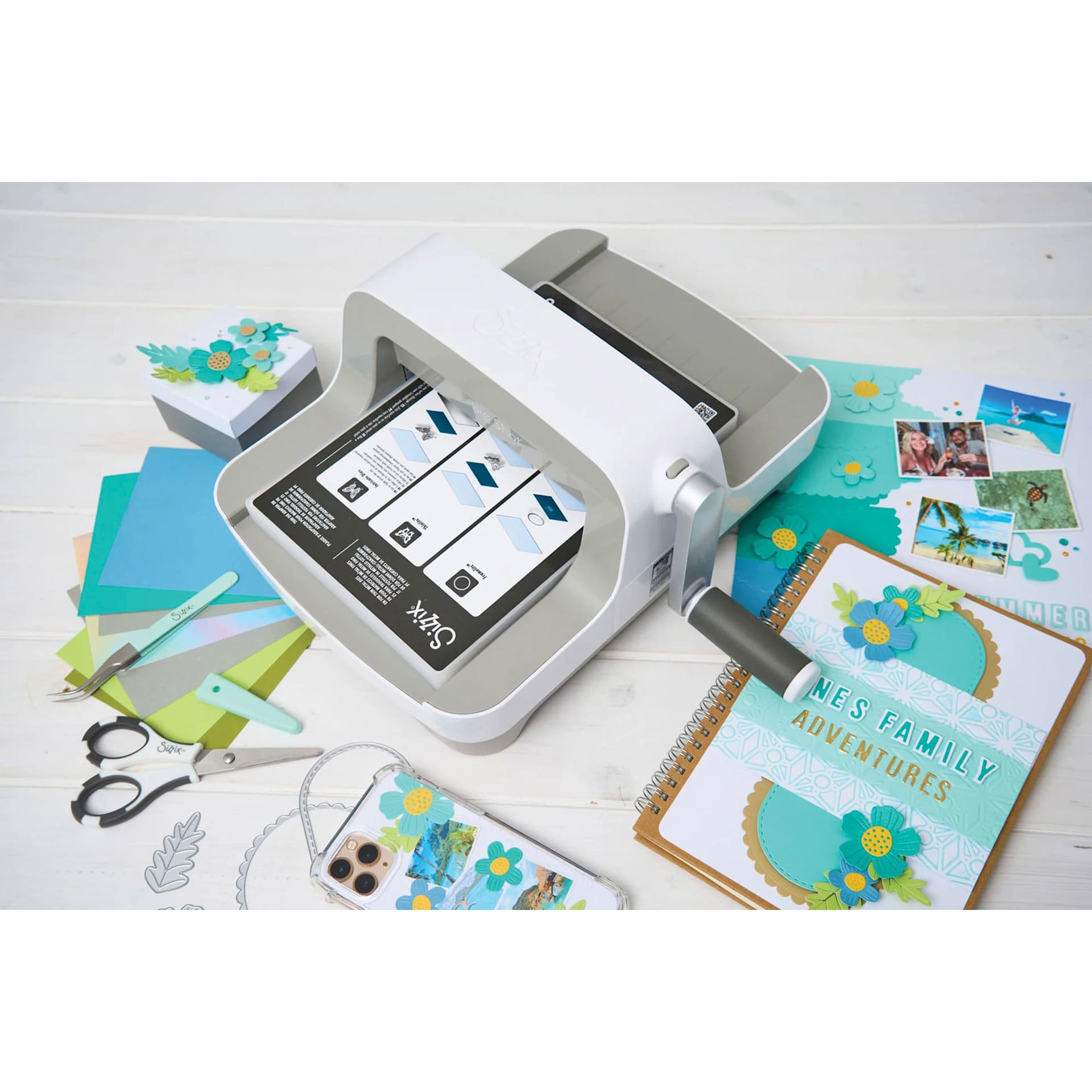 Sizzix Big Shot Die-Cutting Machine Starter Kit contents laid out