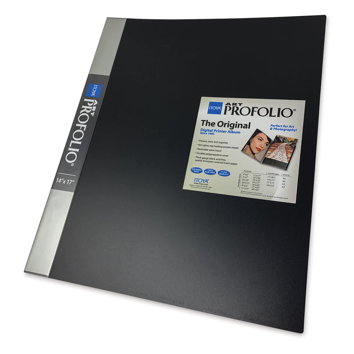 Itoya Original Art Profolio - 14" x 17", Black, Portrait, 24 Pages
