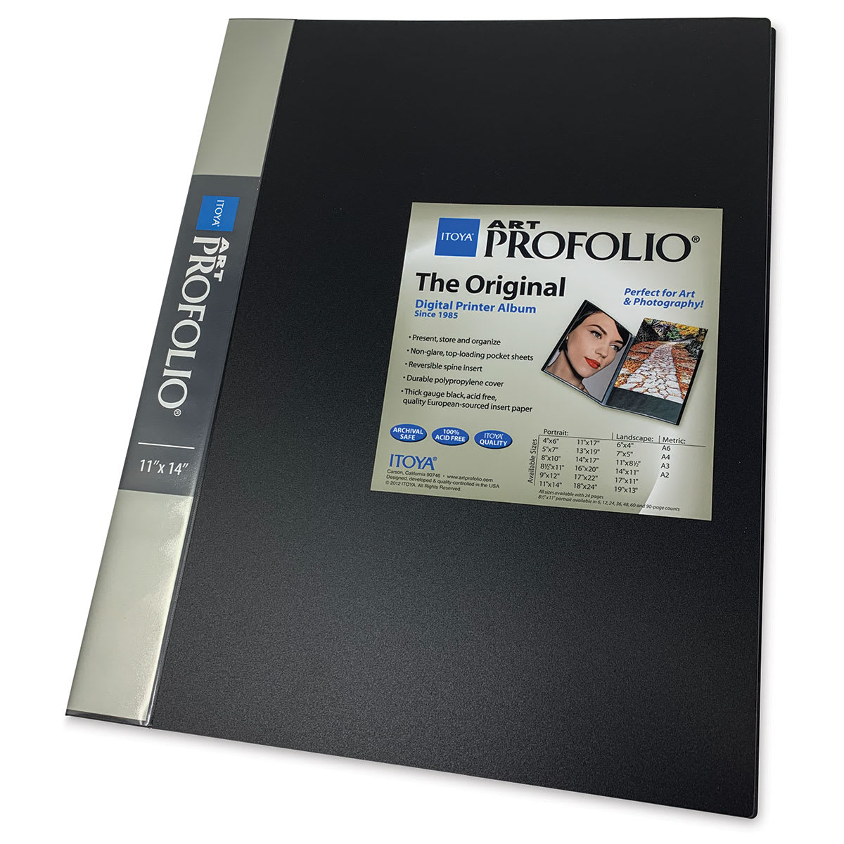 Itoya Original Art Profolio - 11" x 14", Black, Portrait, 24 Pages