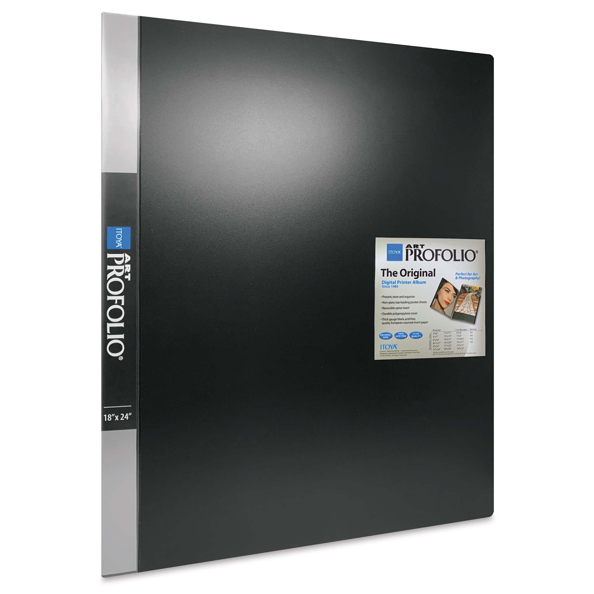 Itoya Original Art Profolio - 18" x 24", Black, Portrait, 24 Pages