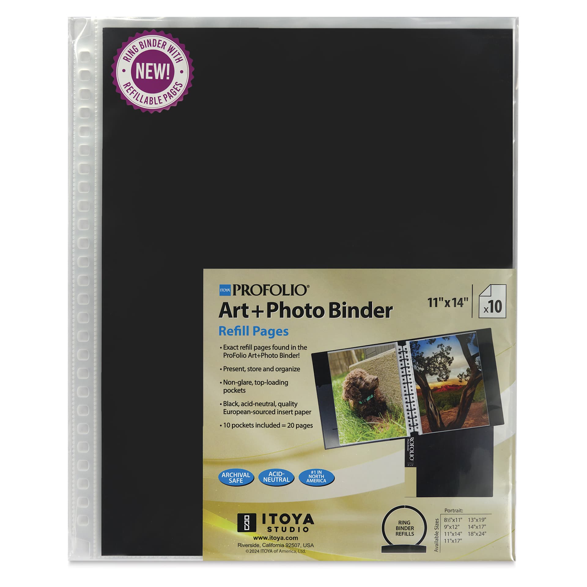 Itoya Superclear Refill Pages - 11" x 14", Pkg of 10, front of packaging