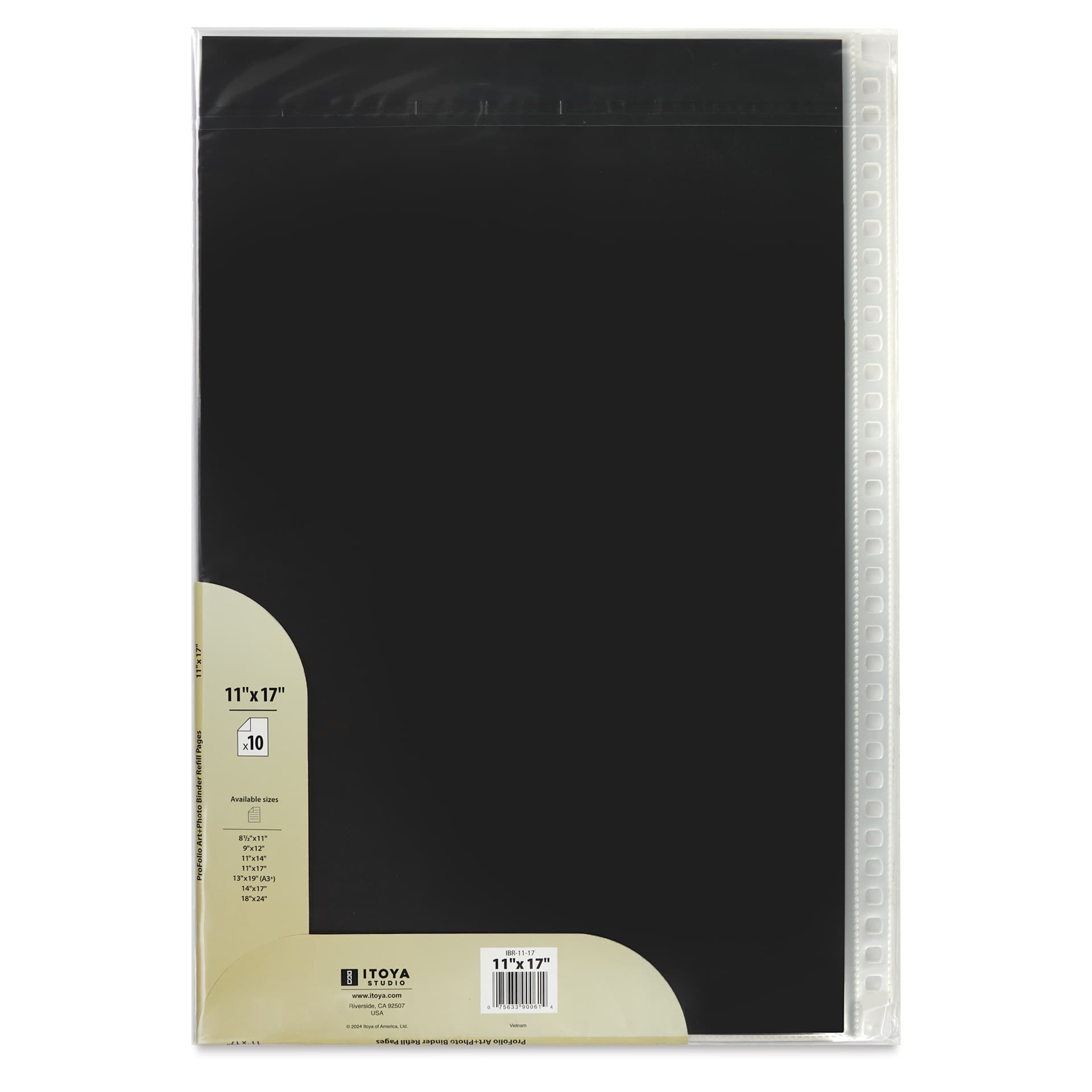 Itoya Superclear Refill Pages - 11" x 17", Pkg of 10, back of packaging