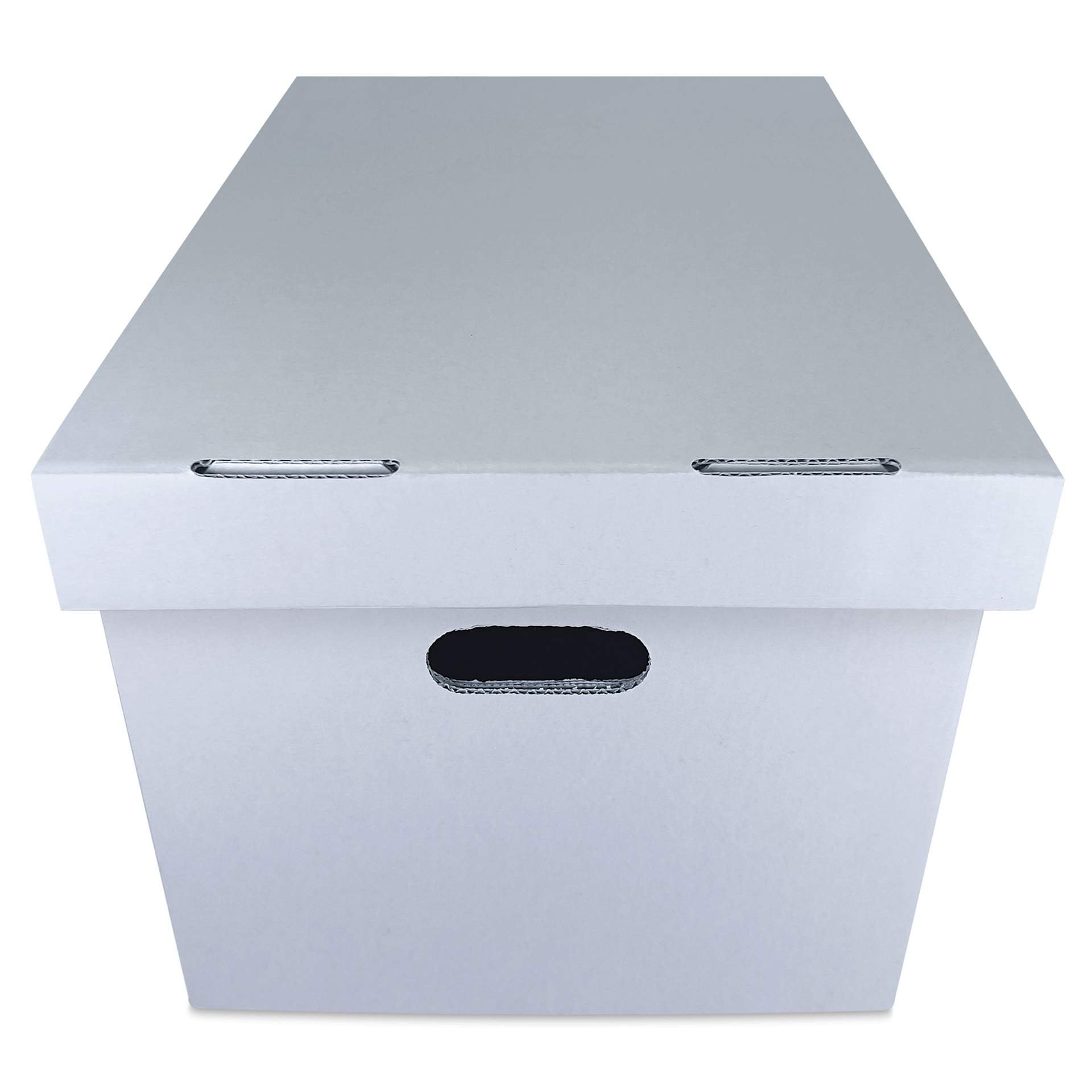 Lineco Archival Record Storage Box - Blue Gray, 12" x 15" x 10", side view