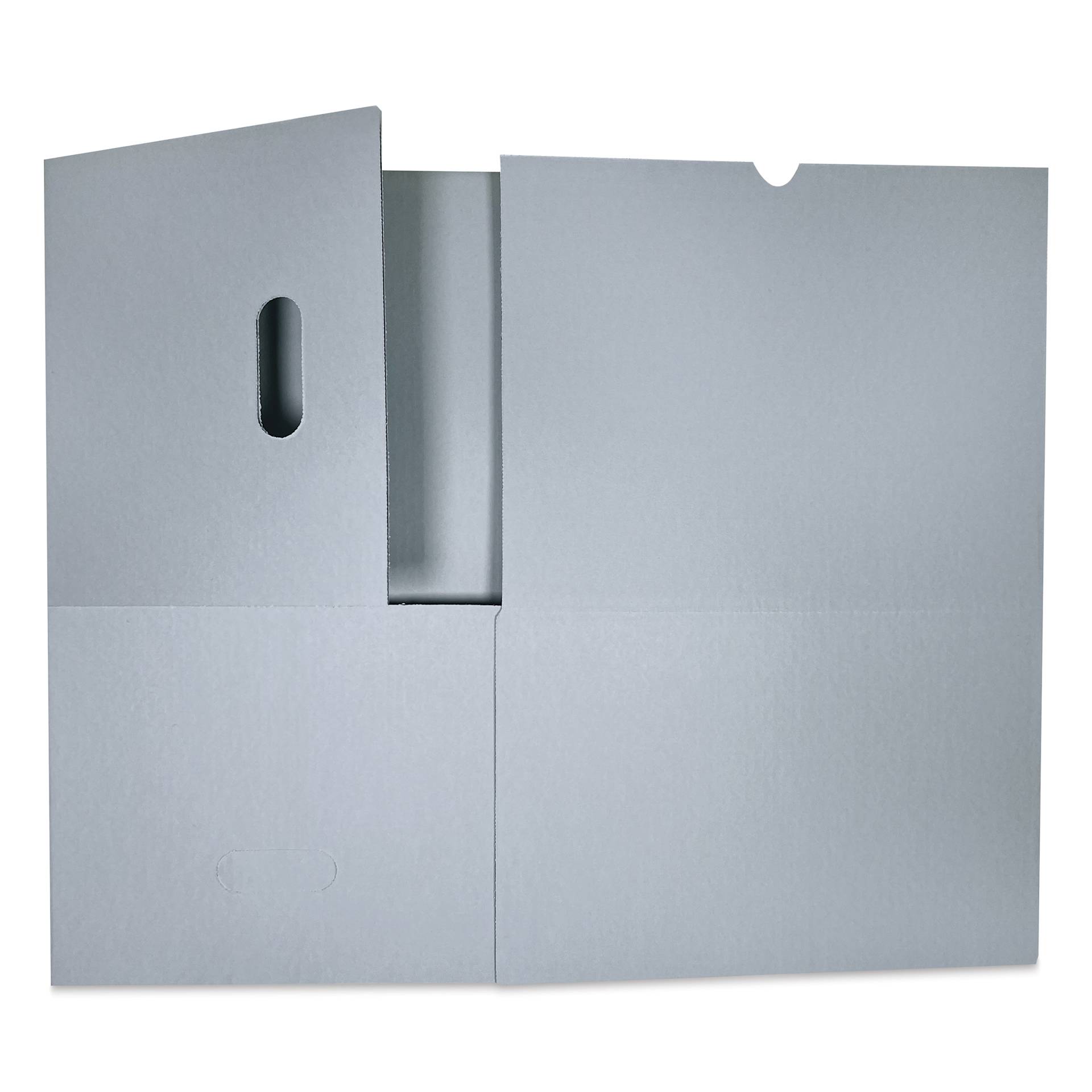 Lineco Archival Record Storage Box - Blue Gray, 12" x 15" x 10", flat and unassembled