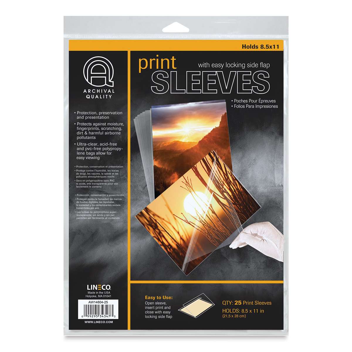 Lineco Digital Print Sleeve Pack - 8-1/2" x 11", Pkg of 25