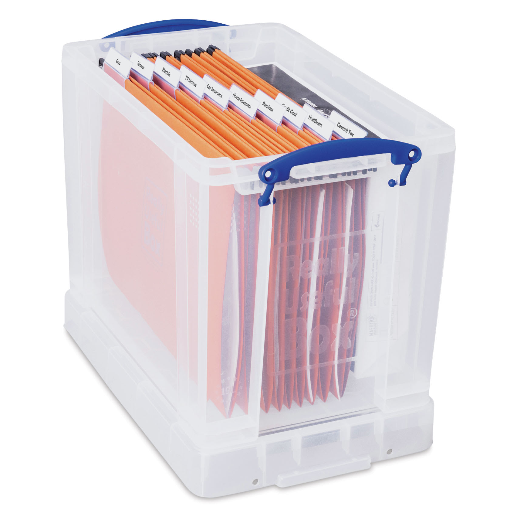 Art and Craft Storage Box - 11-1/8" H x 10-1/4" W x 14-1/2" L, side view of folder, folder not included