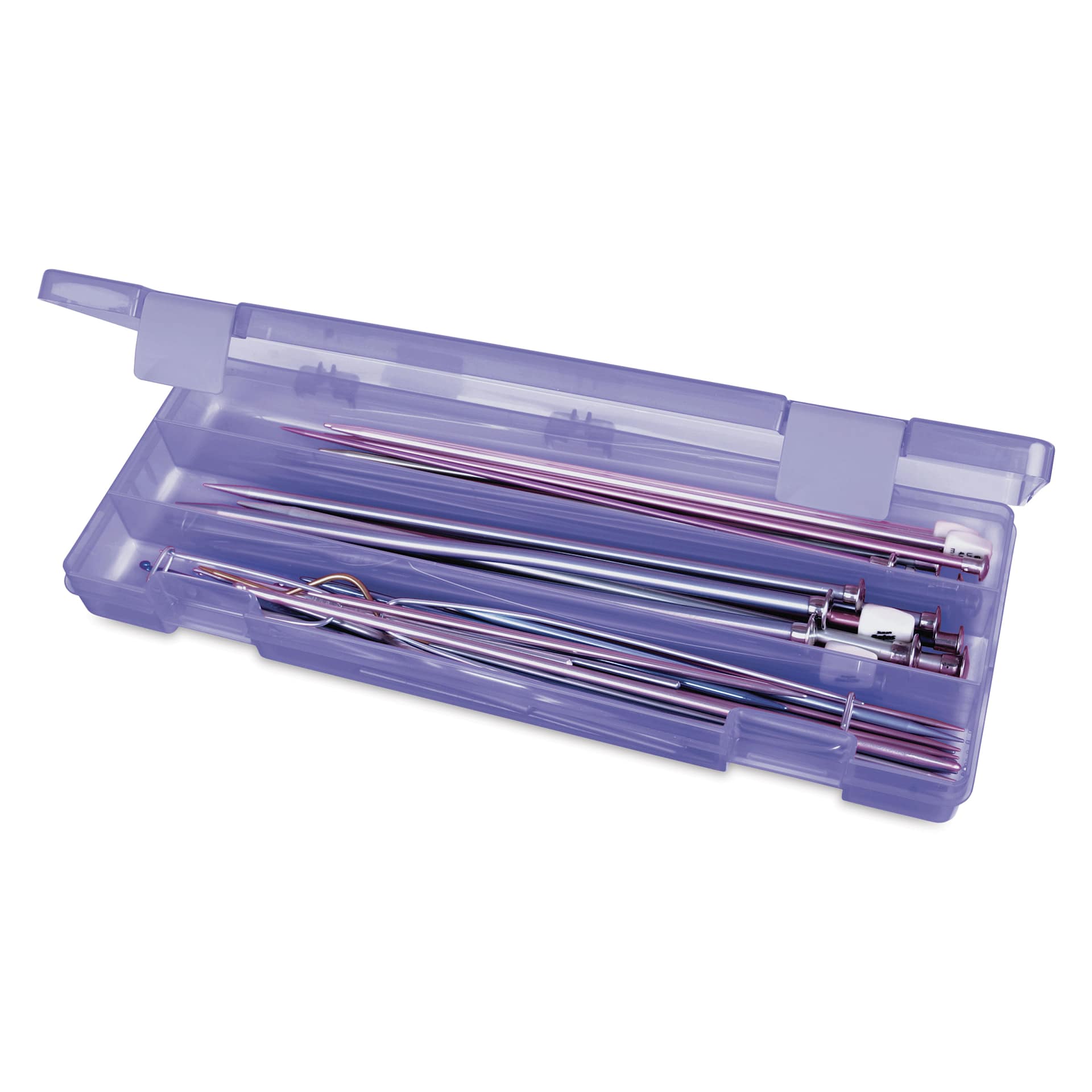 ArtBin Hook and Needle Nook - Periwinkle, shown with knitting needles (not included)