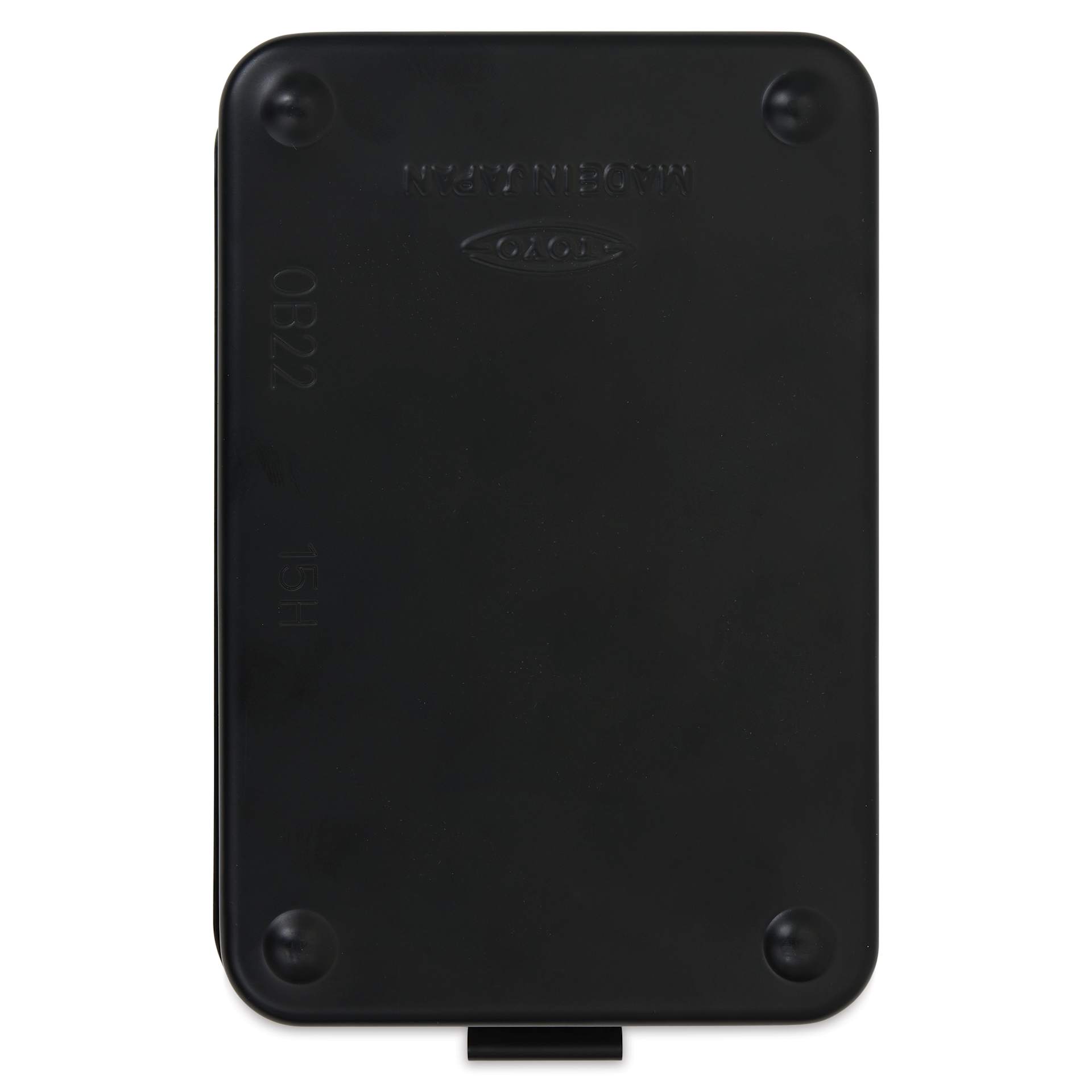 Toyo Stackable Storage Box T-150 - Black, 6" x 4" x 2", bottom of box