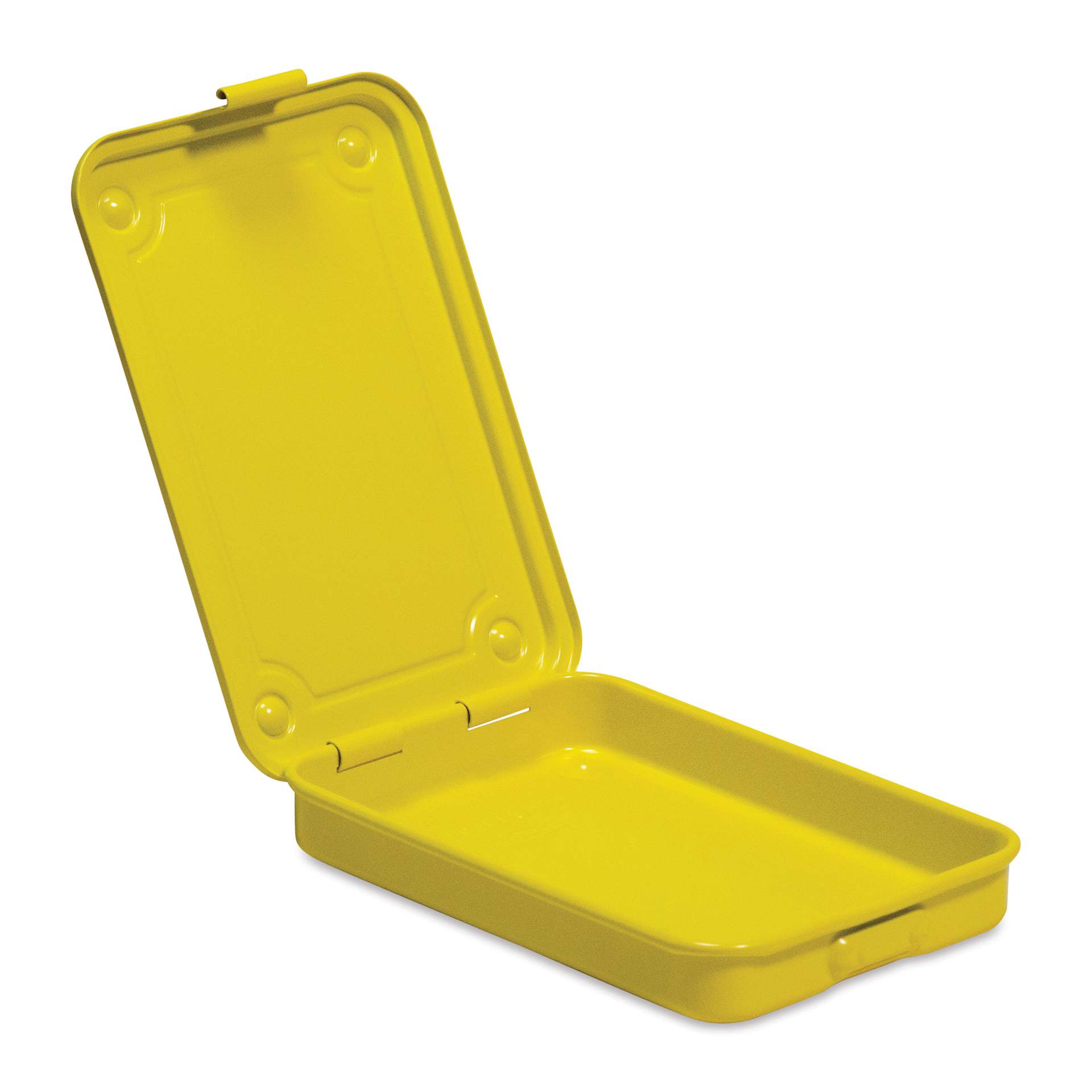 Toyo Stackable Storage Box T-152 - Yellow, 6" x 4.13" x 1.14", lid open