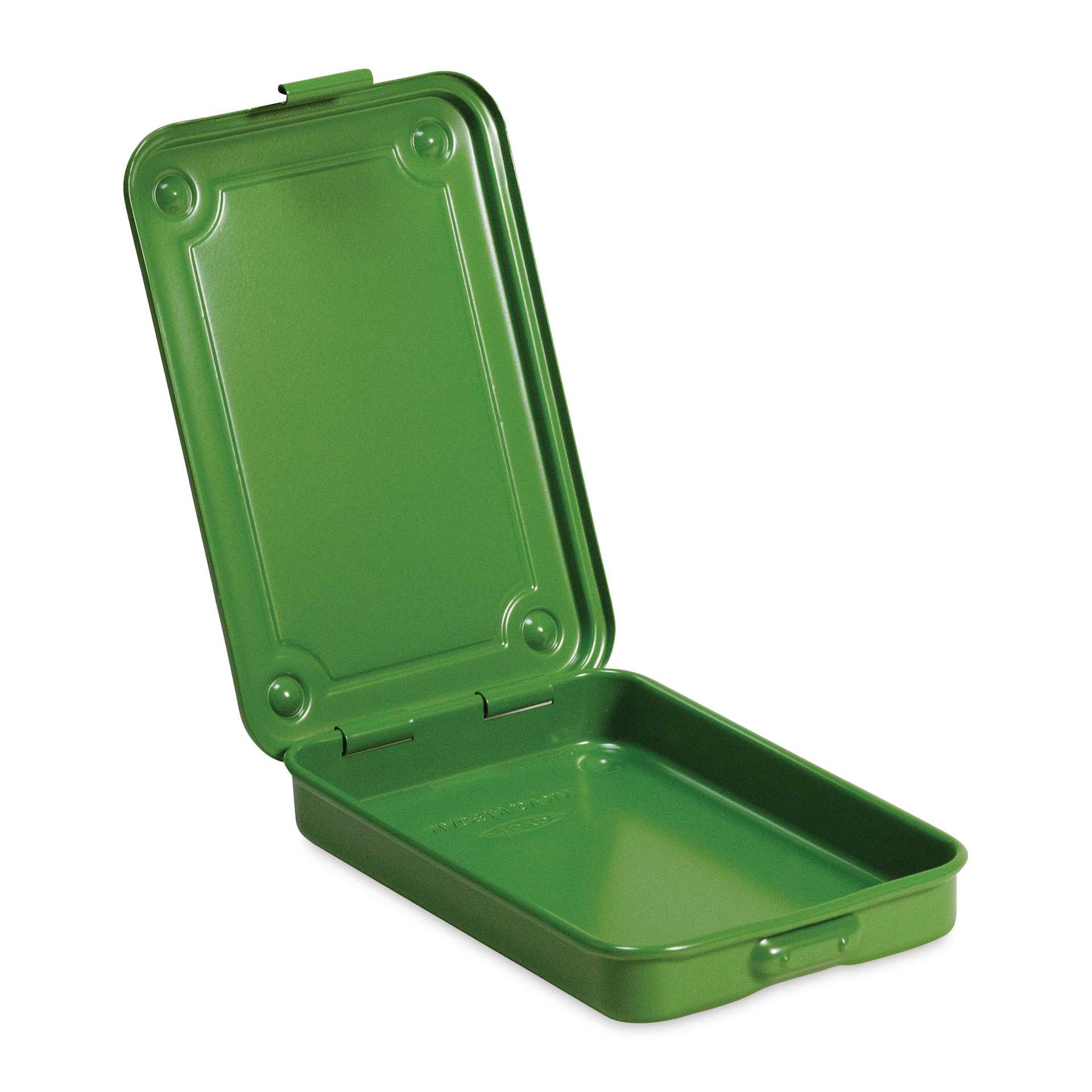Toyo Stackable Storage Box T-152 - Japanese Tea Green, 6" x 4.13" x 1.14", lid open