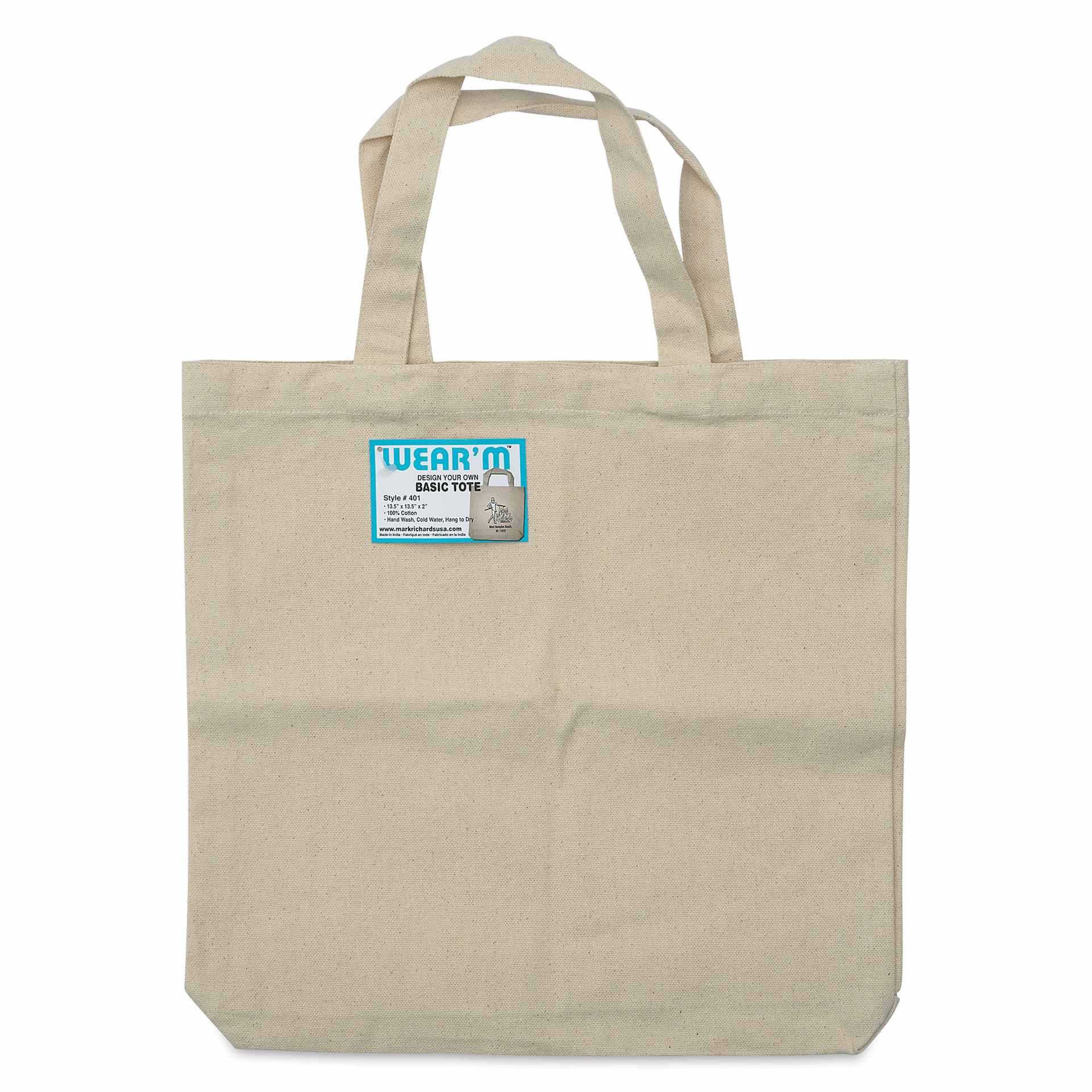 Canvas Tote Bag - Medium, 13-1/2" x 13-1/2" x 2" with tag