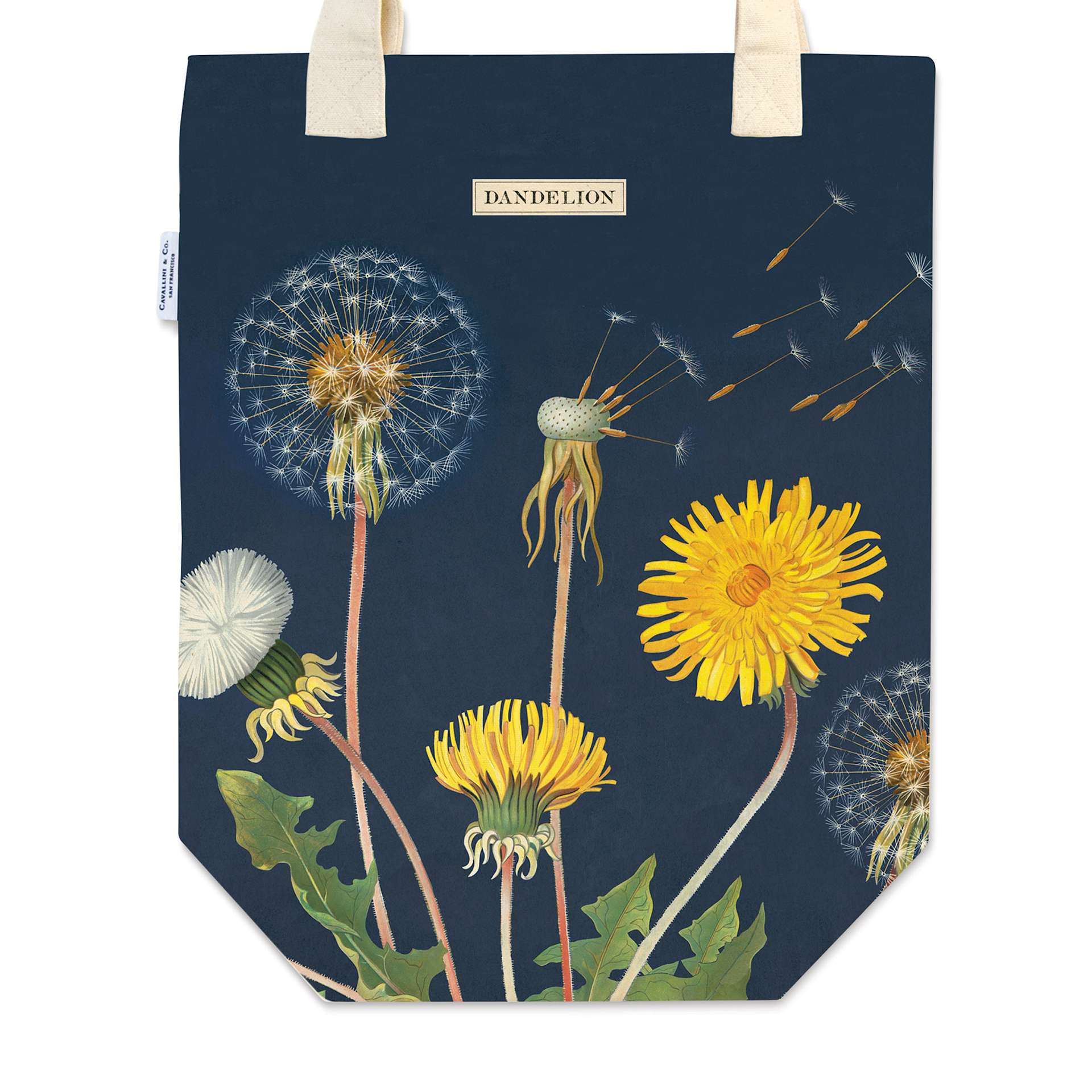 Cavallini Dandelions Tote Bag (Close-up)