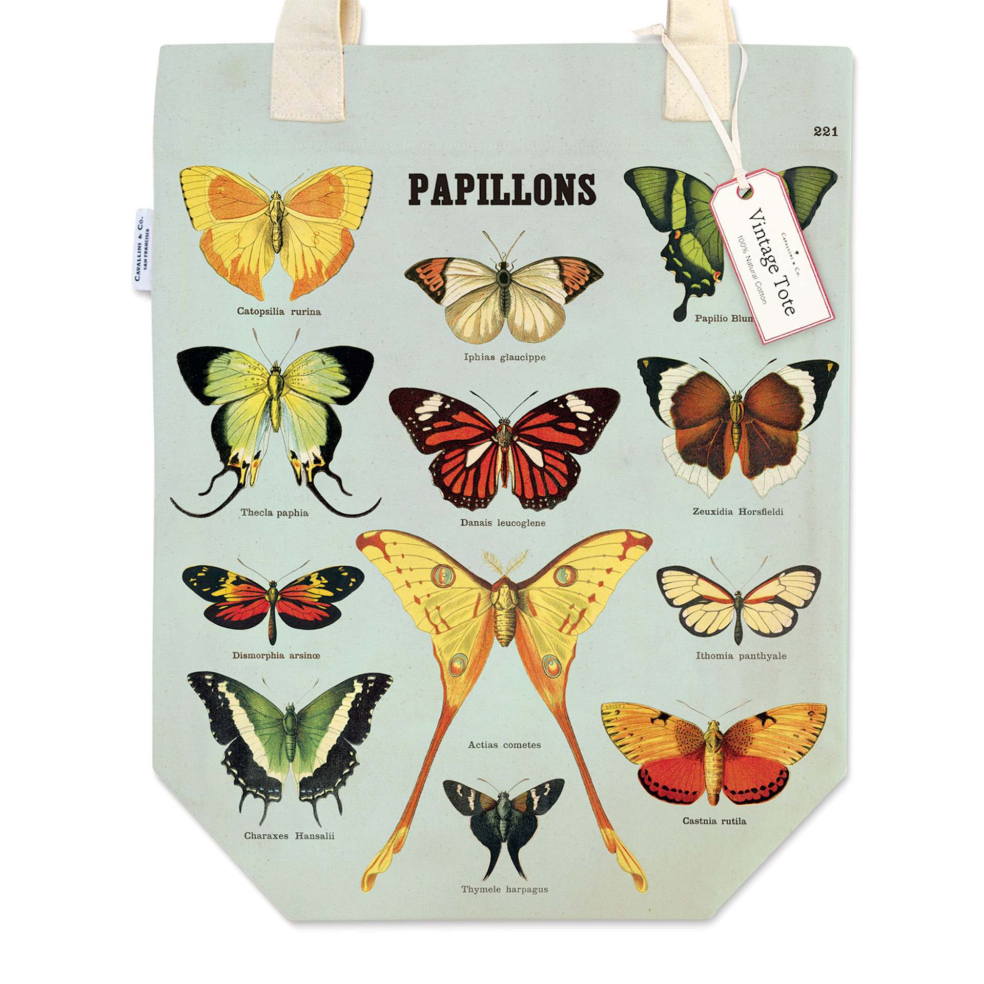 Cavallini Butterflies Tote Bag (Close-up)