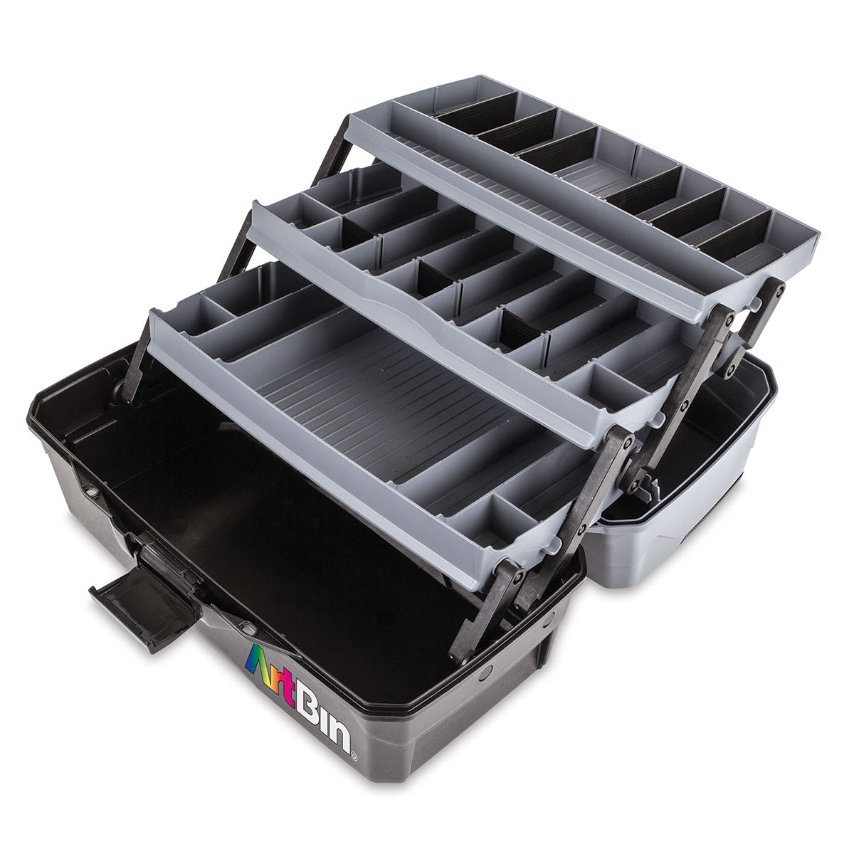 ArtBin Essentials Box - Art/Craft Box, Three Trays (box open to show inside layout)