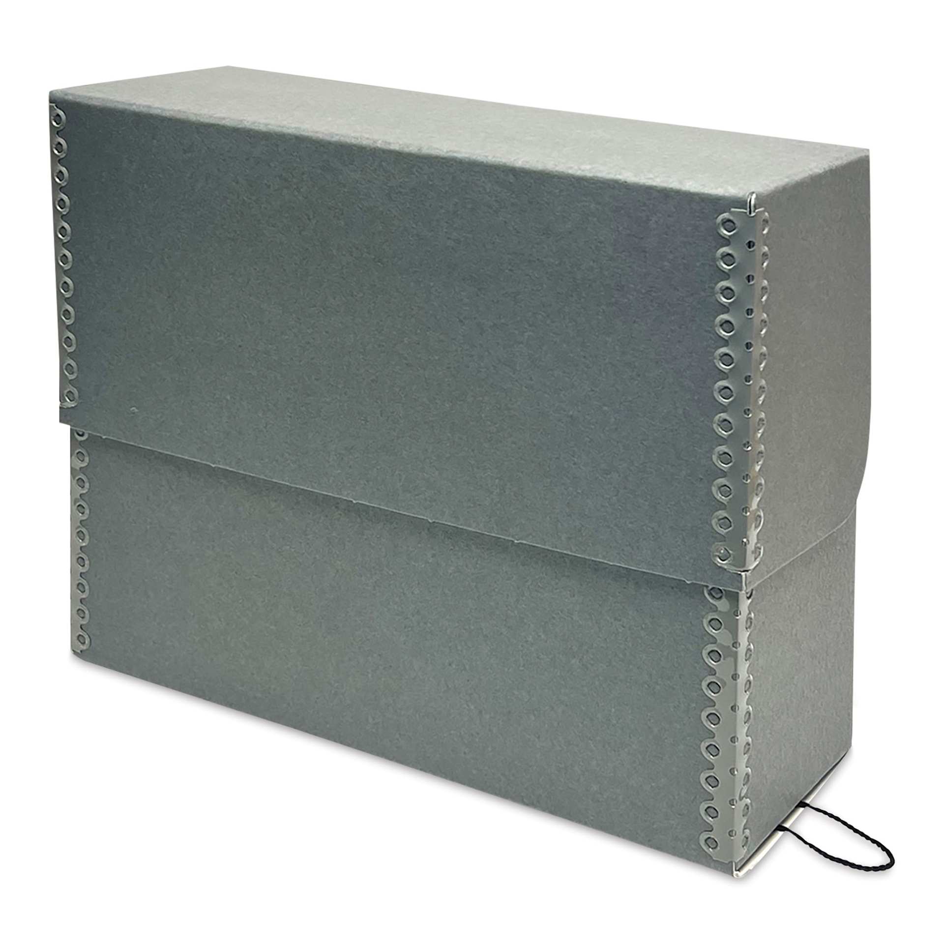 Lineco Archival Document Storage Case - Blue Gray, 12-1/2" x 10-1/2" x 5" (closed)