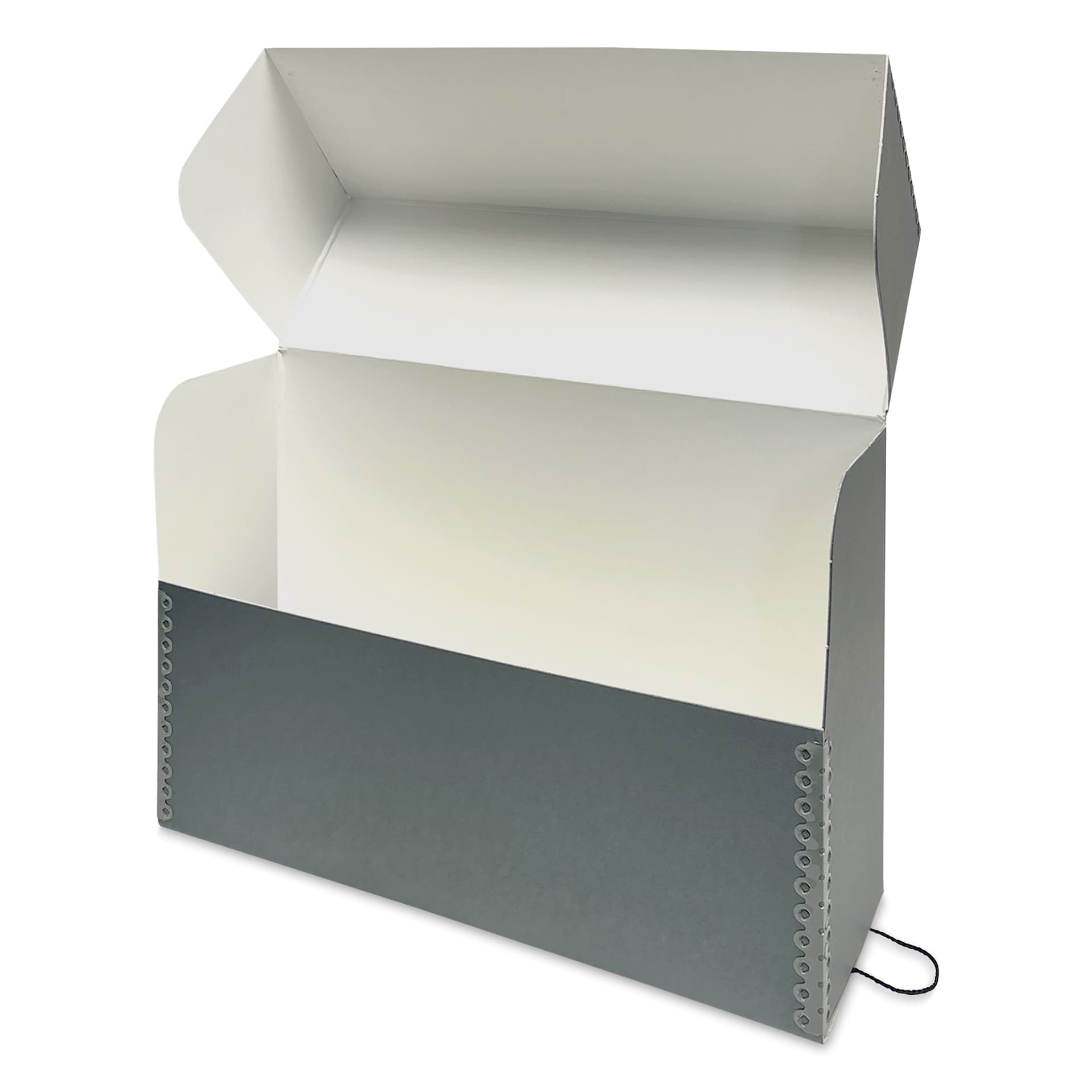 Lineco Archival Document Storage Case - Blue Gray, 15-1/2" x 10-1/2" x 5" (open)