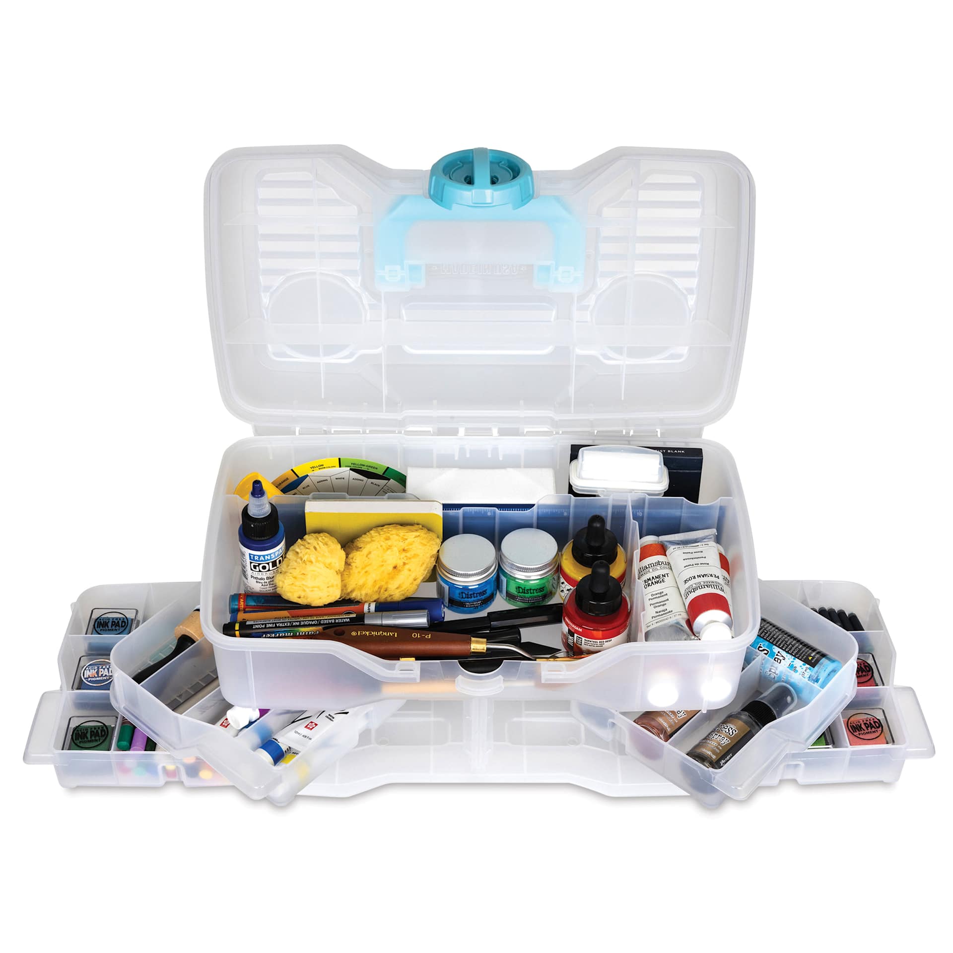 ArtBin Next Gen Project Box - Medium, lid and storage open with materials inside (not included)