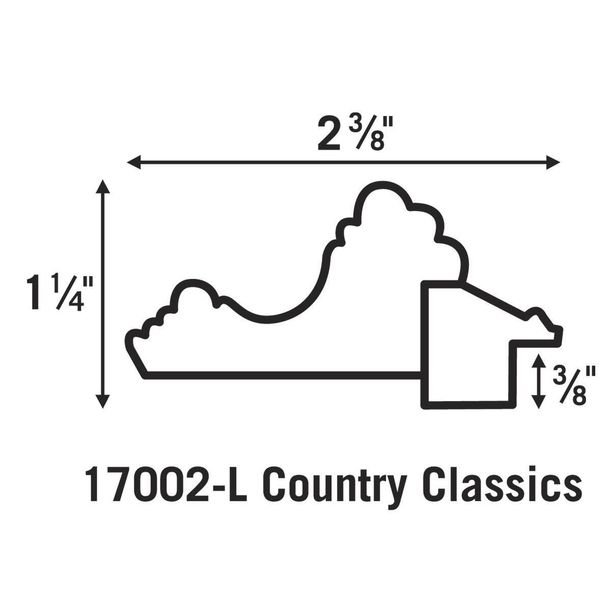 Blick Country Classic Wood Frames - Sketch showing dimensions of frames