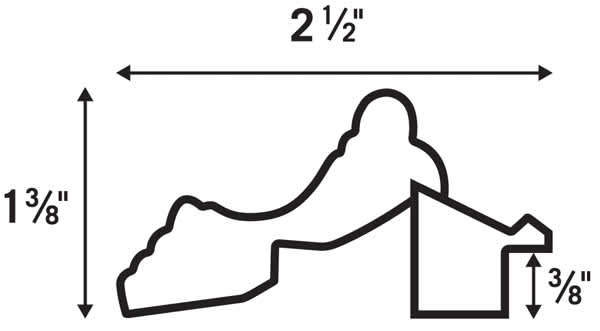 Blick Traditional Wood Frame - Diagram showing Profile and measurments of frames