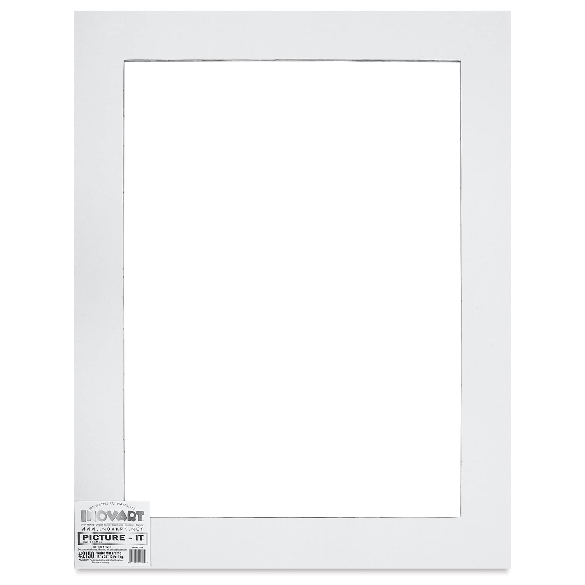 Pre-Cut Mat Frames - White, 22" x 28" (18" x 24" Artwork Size), Pkg of 12, front of packaging