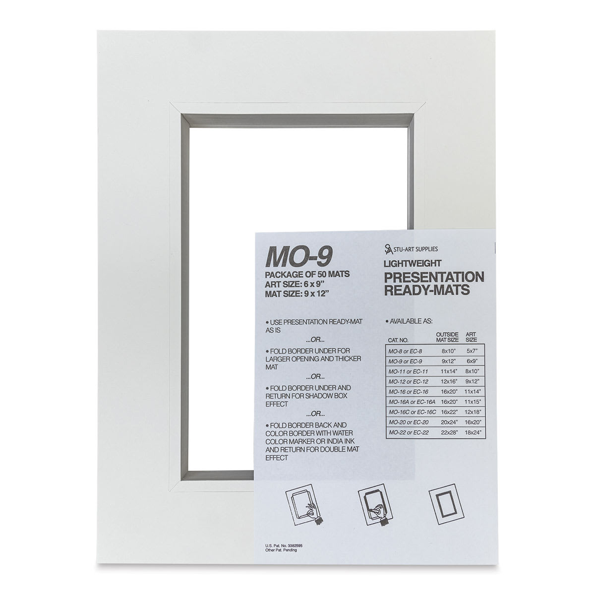 Stu-Art Economy Ready-Mats - 9'' x 12'' (6'' x 9'' Opening), Pkg of 50