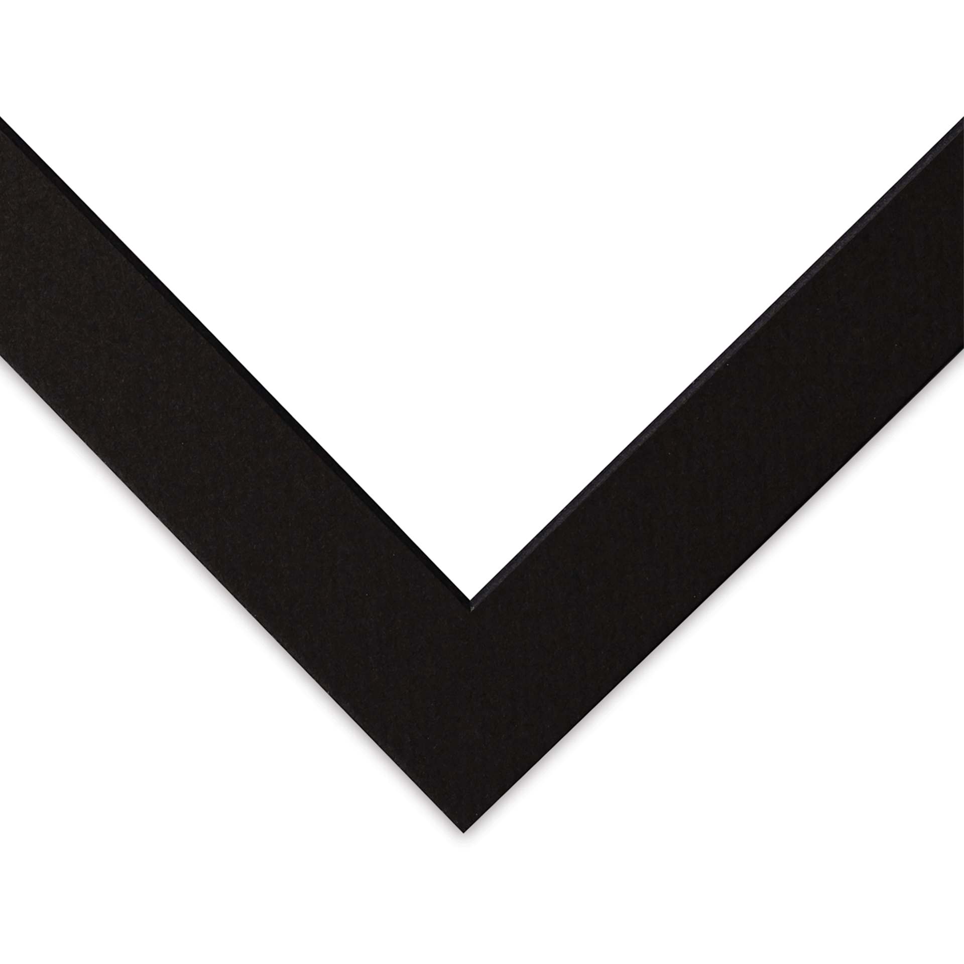 Blick Black Core Pre-Cut Mat - 8" x 10" w/ 5-3/4" x 7-3/4" opening - close-up of corner