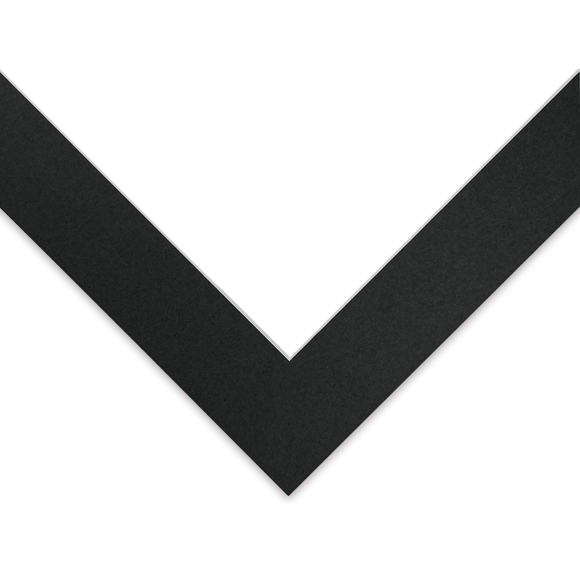 Blick Pre-Cut Mat - Raven Black, 16" x 20" (11-3/4" x 15-3/4" Opening) close-up of corner
