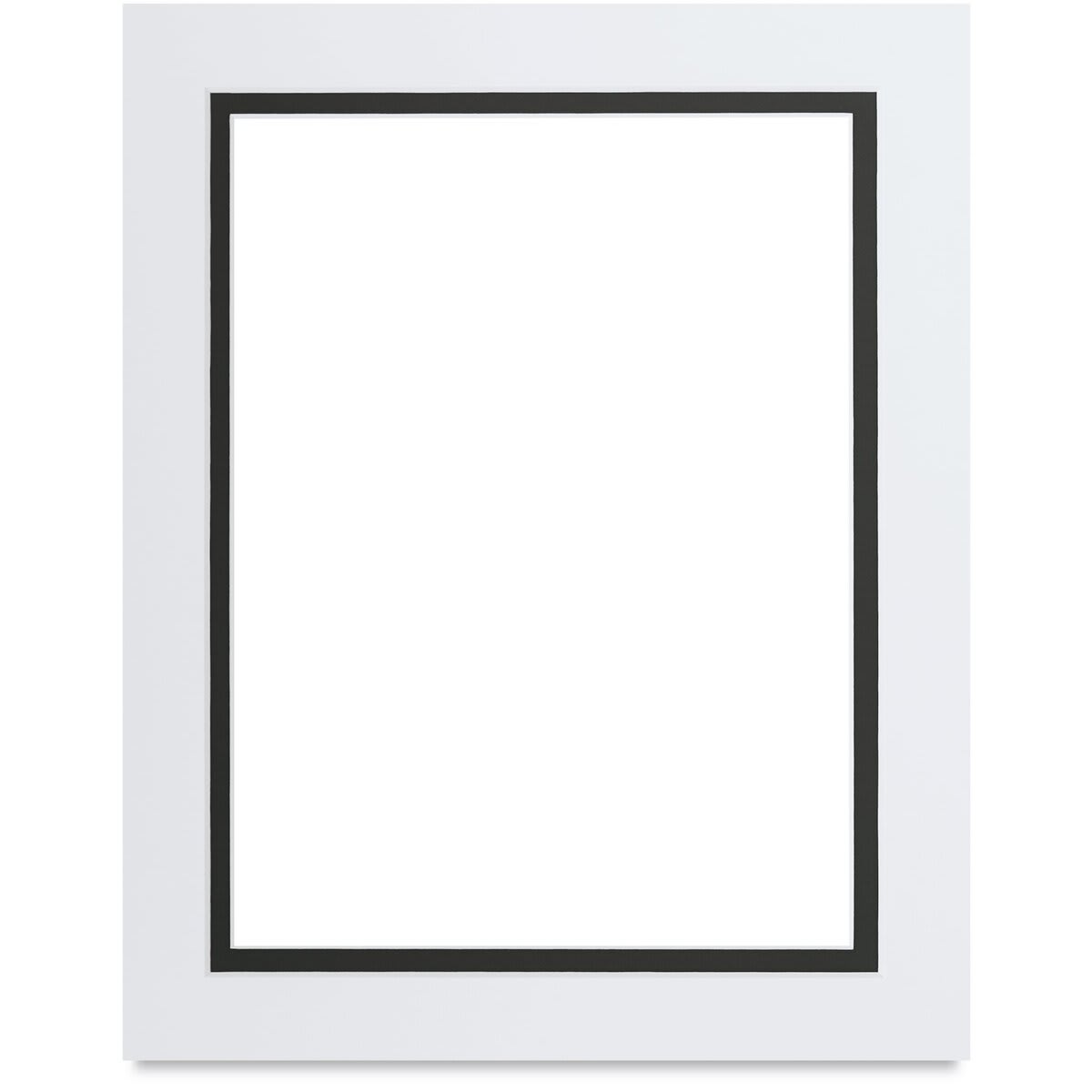 Blick Double Mat - Smooth White over Smooth Black, 8" x 10" (6" x 8" opening)