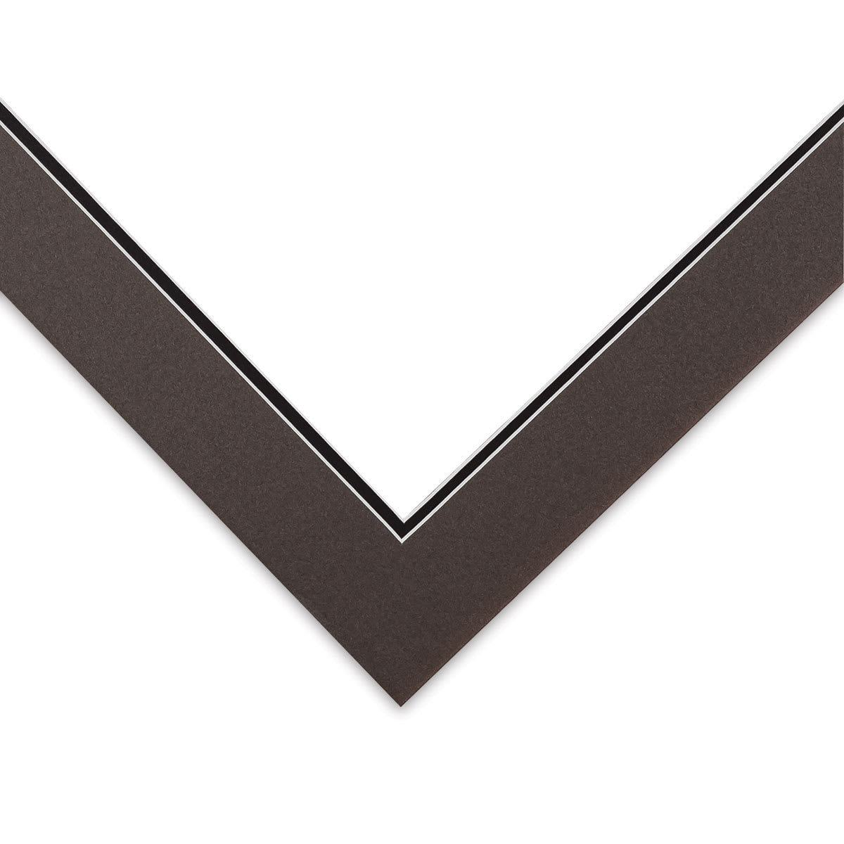 Blick Double Mat - Cinder over Smooth Black, 16" x 20" (11-3/4" x 15-3/4" opening), corner