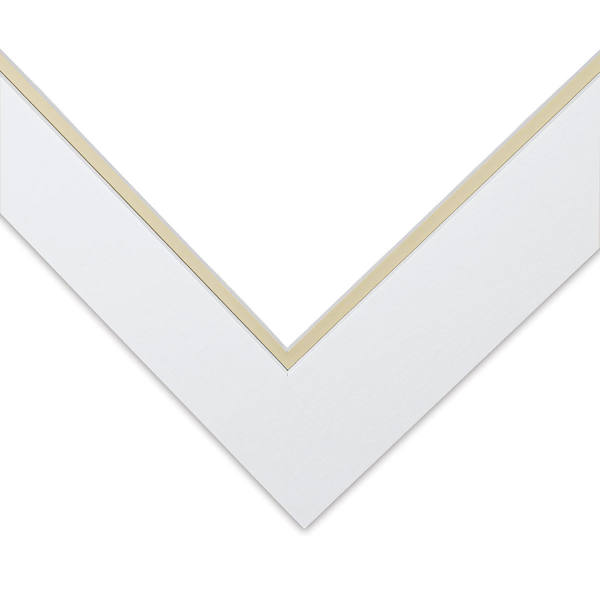 Blick Double Mat - Manor White/Ecru, 11" x 14" (7-1/2" x 9-1/2" Opening) corner