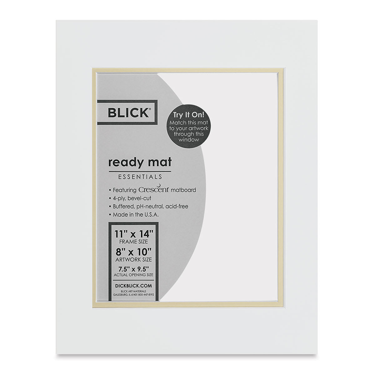 Blick Double Mat - Manor White/Ecru, 11" x 14" (7-1/2" x 9-1/2" Opening) in packaging