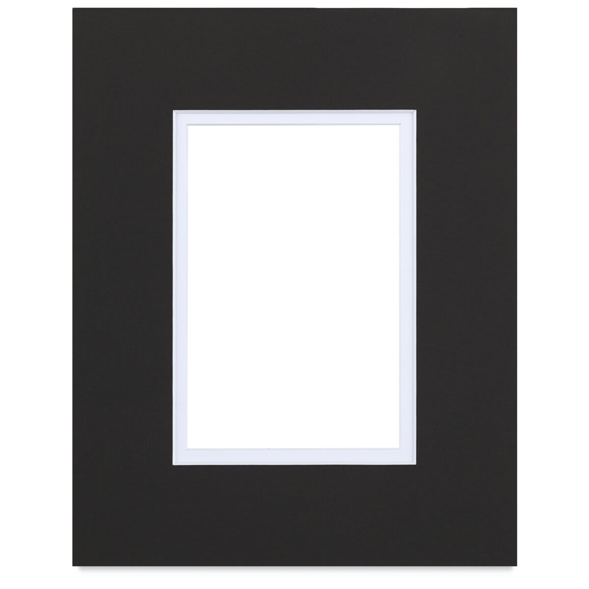 Blick Double Mat - Smooth Black/Smooth White, 8" x 10" (3-3/4" x 5-3/4" opening)