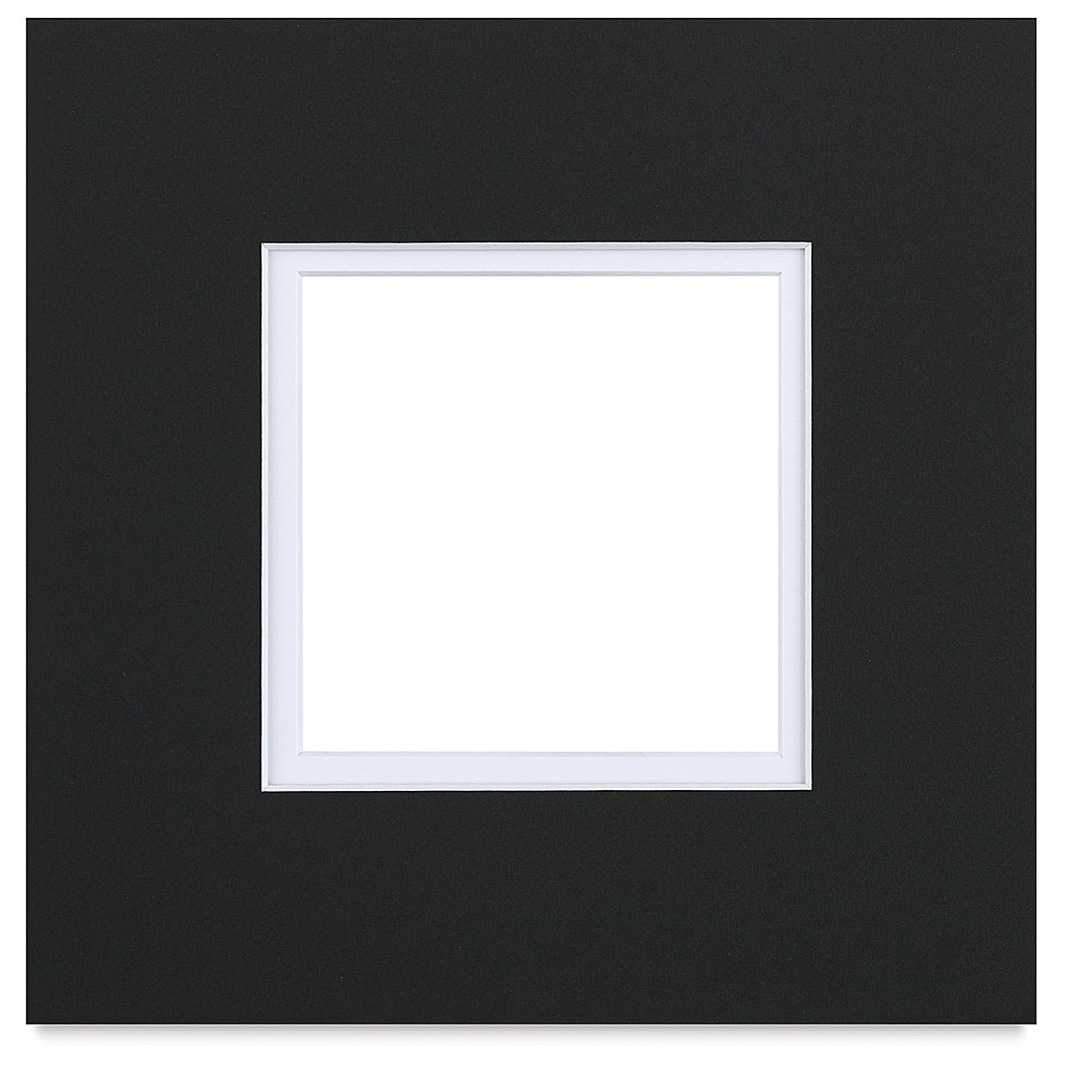 Blick Double Mat - Smooth Black/Smooth White, 8" x 8" (3-1/2" x 3-1/2" opening)