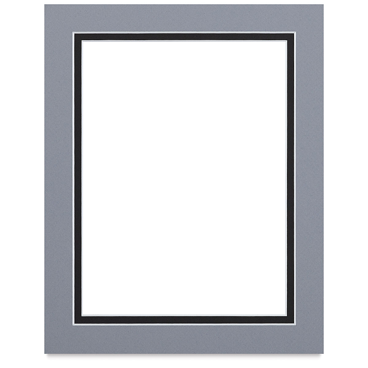 Blick Double Mat - Bar Harbor Gray / Smooth Black, 8" x 10" (5" x 7" opening)